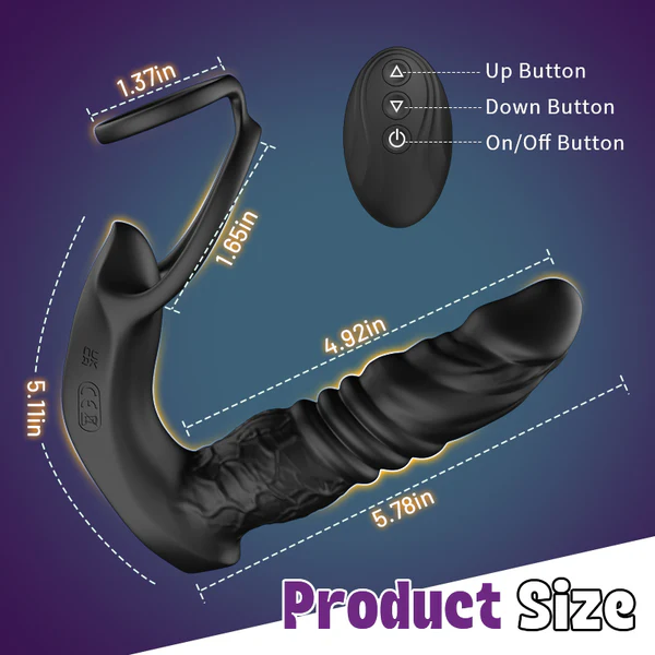 😍BIG-SALE😍Hellofuntoys™ Bluetooth App Control 9 Vibrating Thrusting Dual Ring Prostate Massager