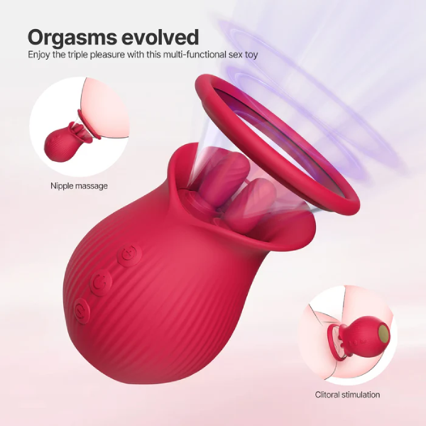 Hellofuntoys™ Tongue Magic: Interchangeable Clitoral & Nipple Sucker with 3-in-1 Pleasure Functions