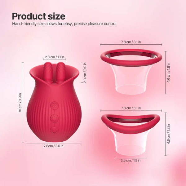 Hellofuntoys™ Tongue Magic: Interchangeable Clitoral & Nipple Sucker with 3-in-1 Pleasure Functions