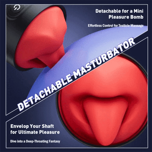 Hellofuntoys™ App Controlled Male Masturbator with 9 Tongue Licking & Vibration Modes