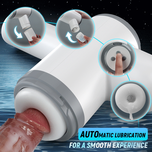 Hellofuntoys™ Automatic Lubrication 8 Thrusting & Sucking Handheld Male Stroker