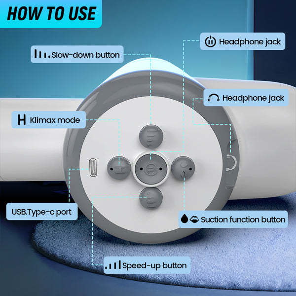 Hellofuntoys™ Automatic Lubrication 8 Thrusting & Sucking Handheld Male Stroker