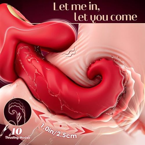 Rose Thrusting Tongue Vibrator – 10 Mode G Spot Licking Sex Toy for Women & Couples