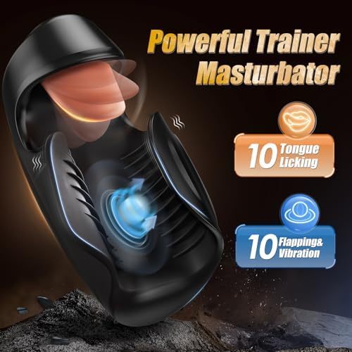 10 Tongue Licking Vibrations and 10 Beating Vibration Modes Penis Training Vibrator