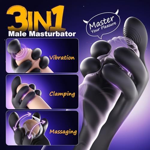360° Penis Vibrator Stroker with 10 Suction & Vibration Modes Male Masturbator for Men