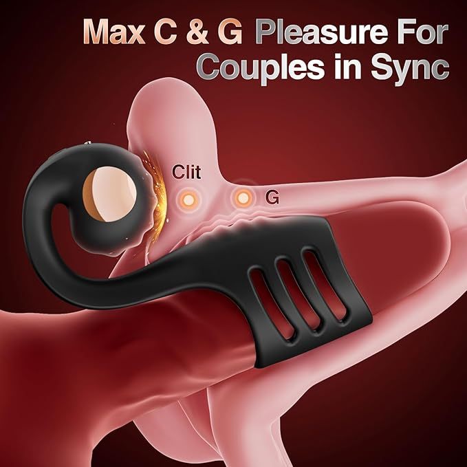 Hellofuntoys™ 10-Mode Vibrating Penis Ring for Couples – Remote Cock Sleeve with Clit & G-Spot Stimulator
