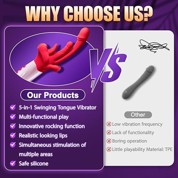 5 Rhythmic Swings and 10 Tongue Vibrator Heating Mode 5 in 1 Rose Sex Toy