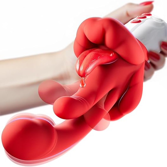 5 Rhythmic Swings and 10 Tongue Vibrator Heating Mode 5 in 1 Rose Sex Toy