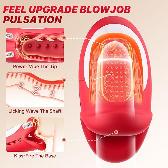 App Control 10 Waving & Vibrating In 3 Motors for 360° Blowjob Stroker Vibrator with Hollow Out Design