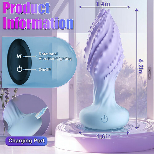 Little Monster 360° Rotating Anal Vibrator 10 Vibration Frequencies 7-Color LED Light