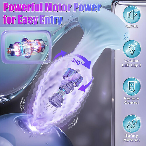 Little Monster 360° Rotating Anal Vibrator 10 Vibration Frequencies 7-Color LED Light