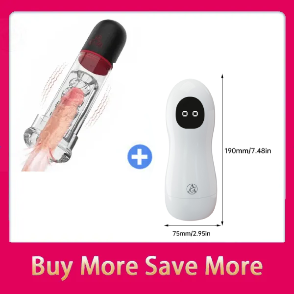 Hellofuntoys™ 9 Vibrating 9 Sucking Male Masturbator Penis Enlargement Pump