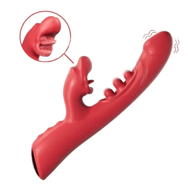 G-Spot Vibrator With 9 Tapping Rhythms & 8 Licking Sucking Vibrating Modes