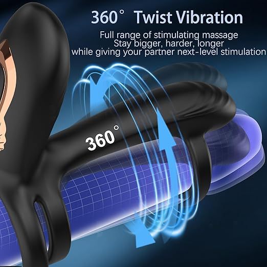 360° Twisting 10 Modes G-Spot Stimulator Penis Sleeve Extender Couples Vibrator for Men Women