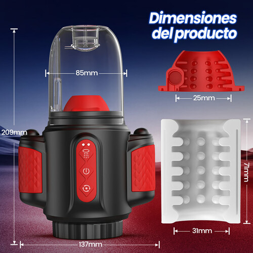 Storm Vortex - 5-Frequency Water Spray + 10-Frequency Vibration + 5-Frequency Rotation, Dual Glans Stimulation, Dual-Use