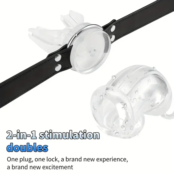 U-shaped gag with locking cap - an adult BDSM accessory for enhanced sensory experience