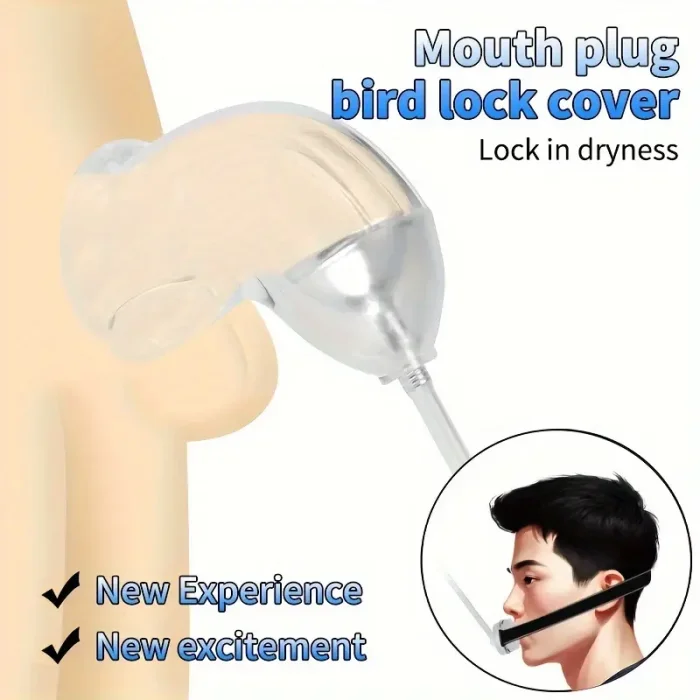 U-shaped gag with locking cap - an adult BDSM accessory for enhanced sensory experience