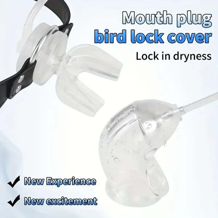 U-shaped gag with locking cap - an adult BDSM accessory for enhanced sensory experience