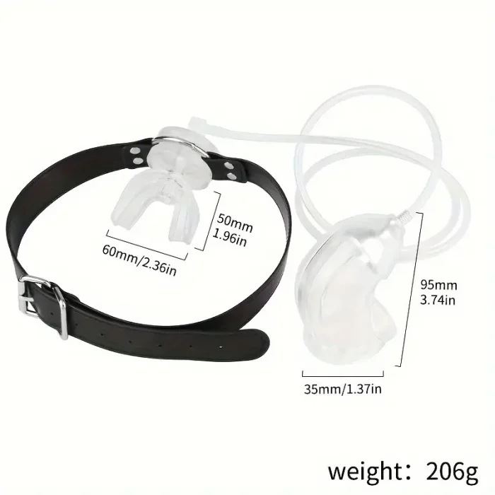 U-shaped gag with locking cap - an adult BDSM accessory for enhanced sensory experience