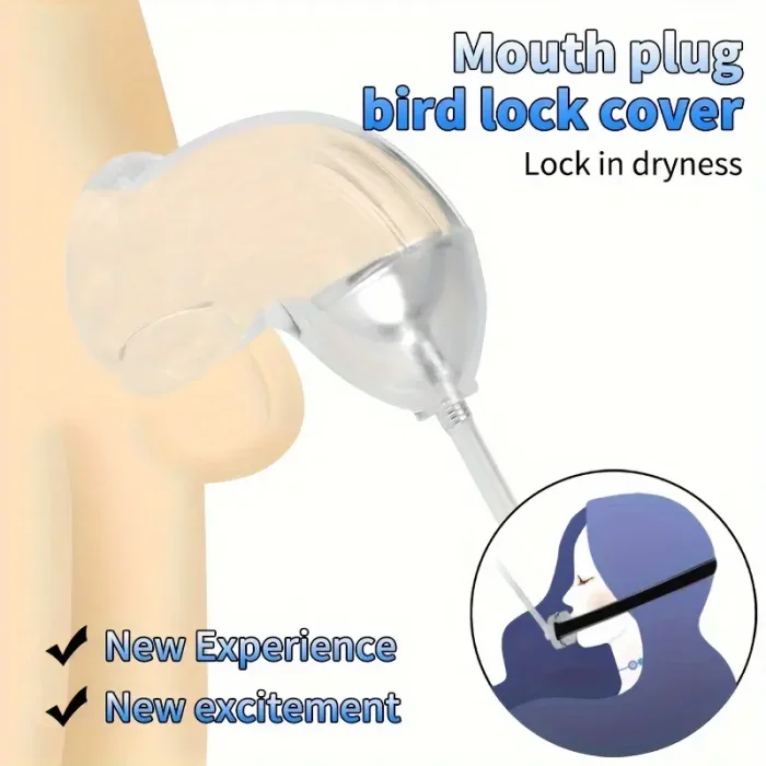 U-shaped gag with locking cap - an adult BDSM accessory for enhanced sensory experience