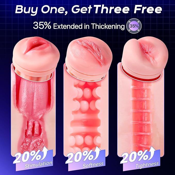 AI Sync App Control 9 Sucking & 9 Vibrating 3 Sleeves Sets Male Masturbator Sex Toys