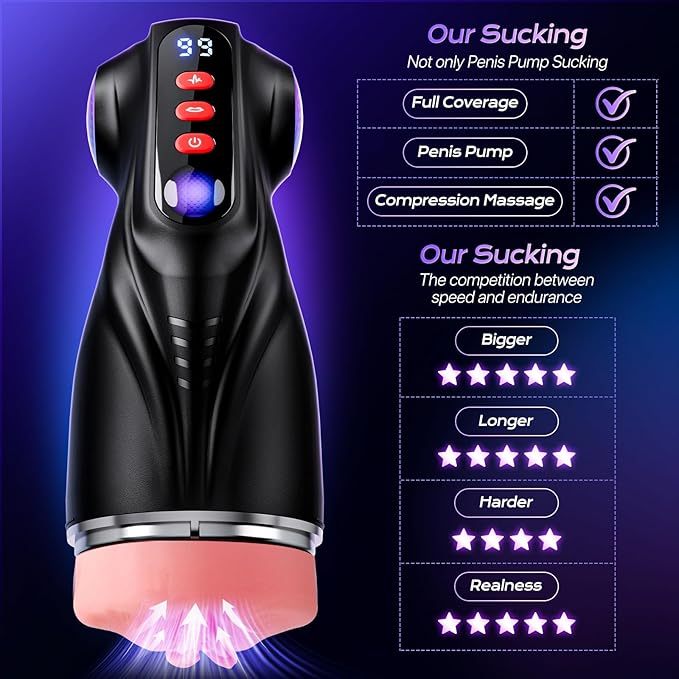 AI Sync App Control 9 Sucking & 9 Vibrating 3 Sleeves Sets Male Masturbator Sex Toys