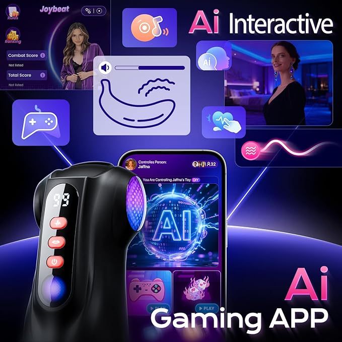 AI Sync App Control 9 Sucking & 9 Vibrating 3 Sleeves Sets Male Masturbator Sex Toys