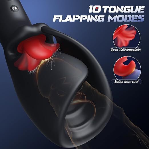 AI Smart APP Control 10 Licking & Vibrating Modes Glans Trainer
