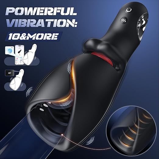AI Smart APP Control 10 Licking & Vibrating Modes Glans Trainer
