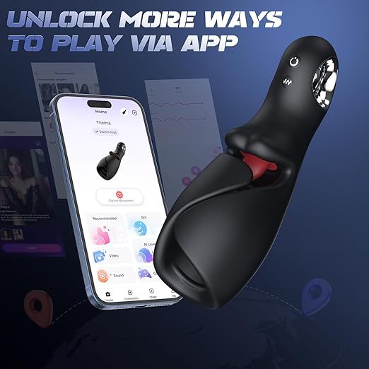 AI Smart APP Control 10 Licking & Vibrating Modes Glans Trainer