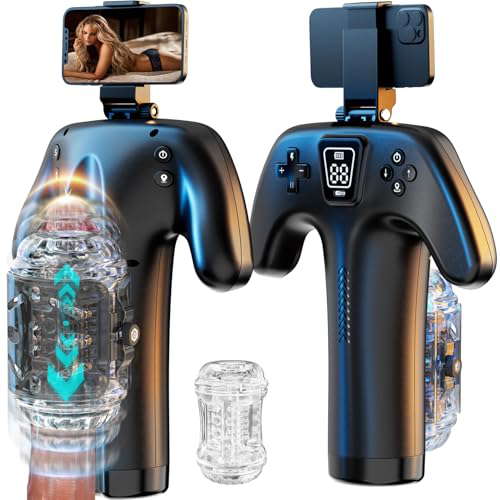 5 Speed & 10cm Thrusting Distance with Climax Mode Automatic Male Stroker with Phone Stand