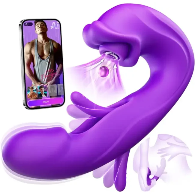 APP Control G-spot Women Sex Toy with 7 Flapping Vibrating & 7 Sucking Modes
