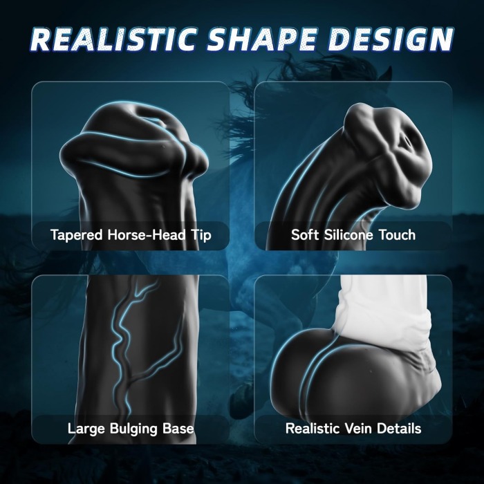 12 Inch Horse Dildo for Vagina Anal Stimulation With 3 Thrusting & 10 Vibrations Modes
