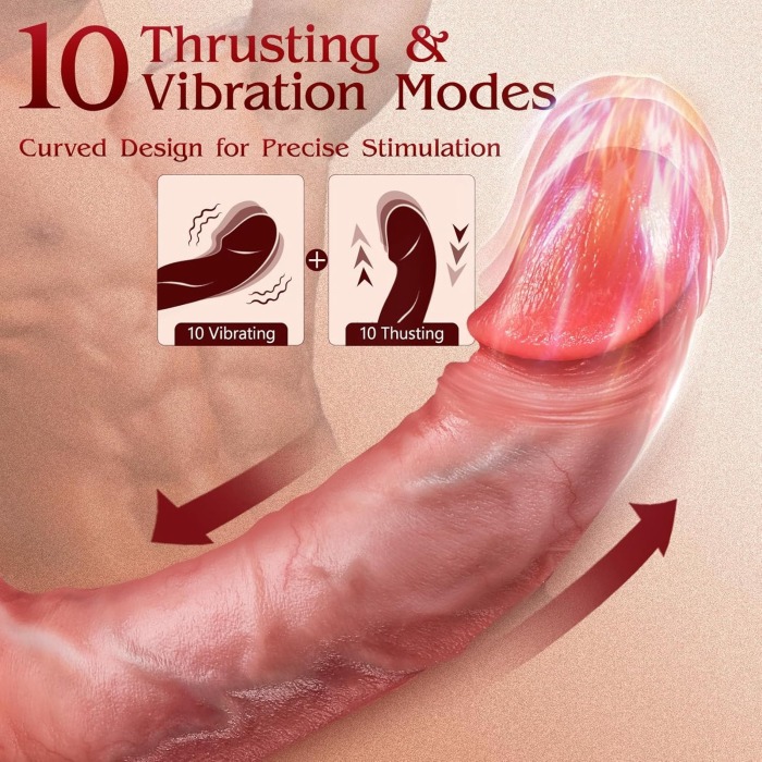Hellofuntoys™ App Control Women Sex Toy With 10 Tongue Licking & 10 Thrusting Vibrating Modes