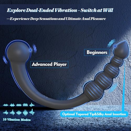 Dual-Ended Vibrating Prostate Massager Anal Beads Sex Toys