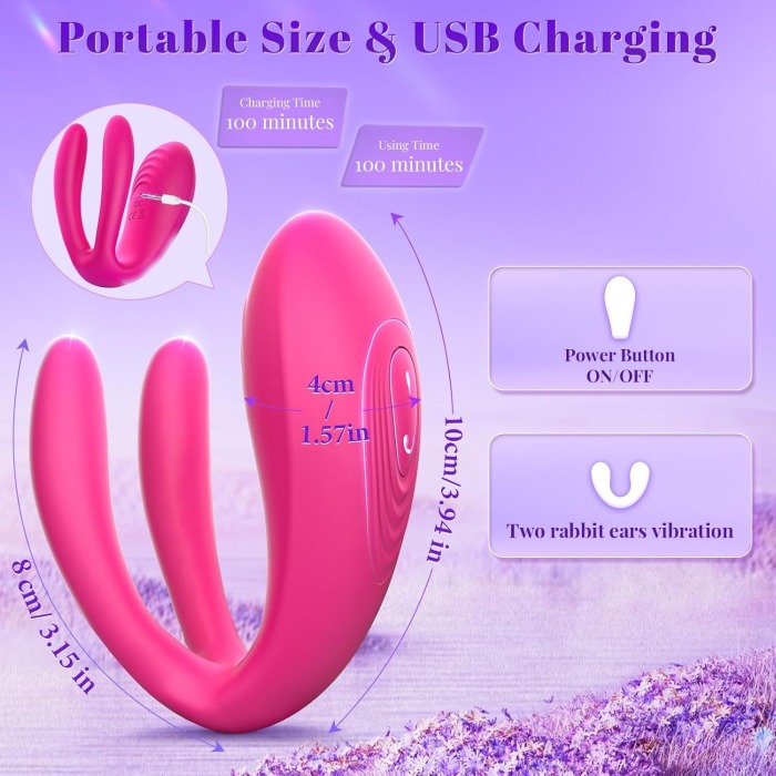 Wearable Remote Control 10 Powerful Vibrating Double-Ended Dildos Vibrating Panties