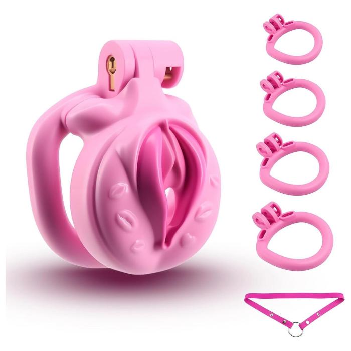 Hellofuntoys™ ABS+Resin Chastity Device with 4 Different Sizes Rings