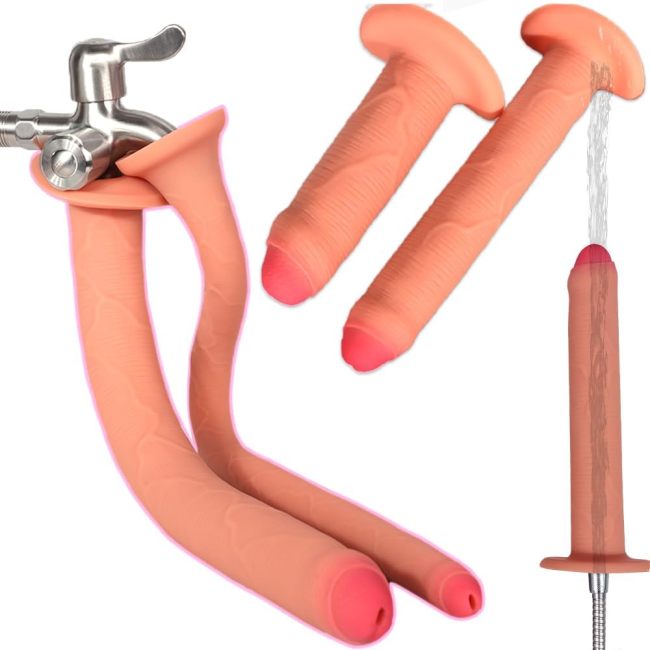 Hellofuntoys™ 15.2 Inch Silicone Extra Long Realistic Dildo Enema Douche