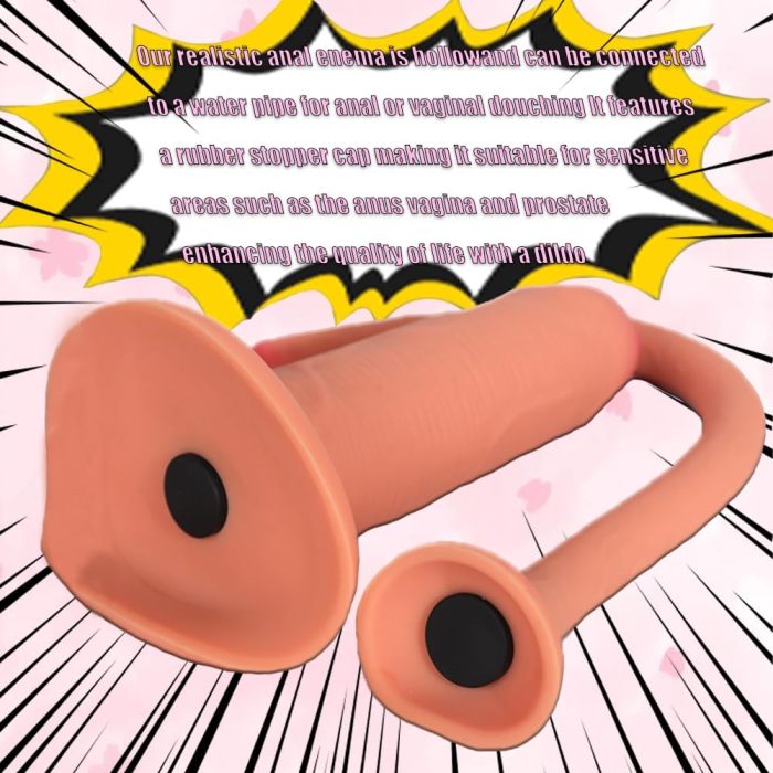Hellofuntoys™ 15.2 Inch Silicone Extra Long Realistic Dildo Enema Douche