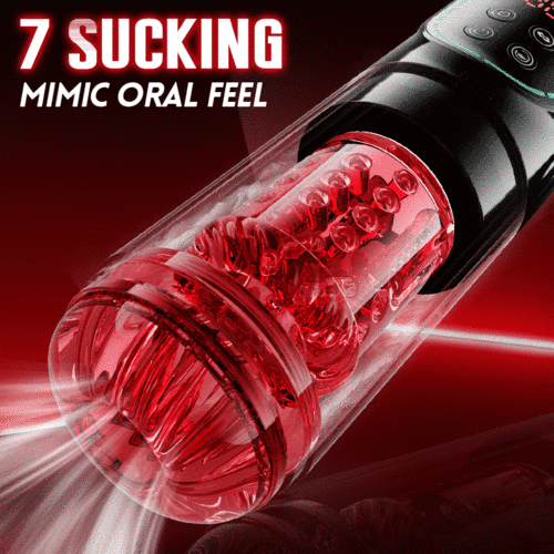 Scarlet - 360° Tongue Licking Lifelike Thick Sleeve with 7 Suctions Modes Blowjob Stroker