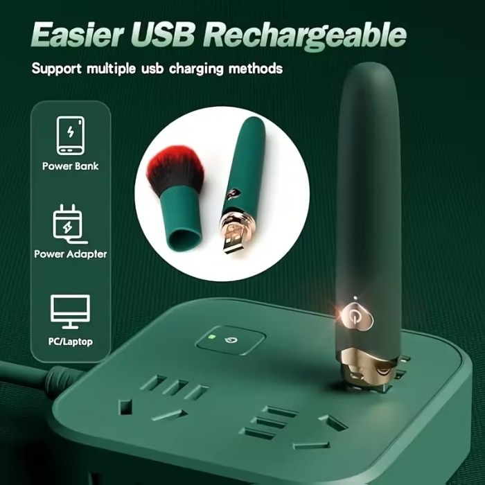 Vibrating Makeup Brush with Detachable Bullet Vibrator