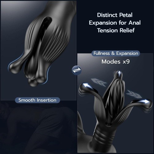 Hellofuntoys™ APP Control 9 Tension Shock Flapping Thrusting Vibrating Prostate Massager With Dual Cock Rings