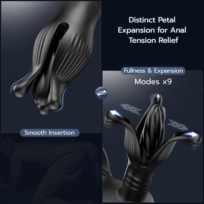 Hellofuntoys™ APP Control 9 Tension Shock Flapping Thrusting Vibrating Prostate Massager With Dual Cock Rings