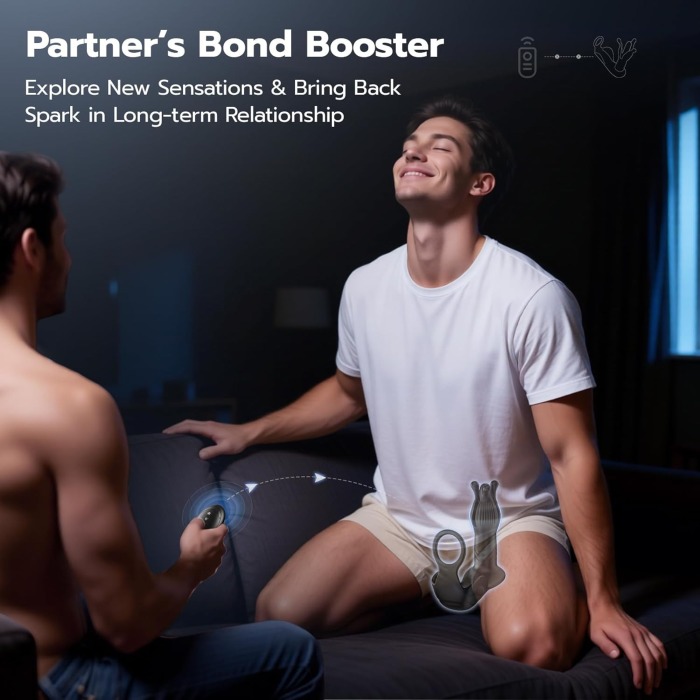 Hellofuntoys™ APP Control 9 Tension Shock Flapping Thrusting Vibrating Prostate Massager With Dual Cock Rings