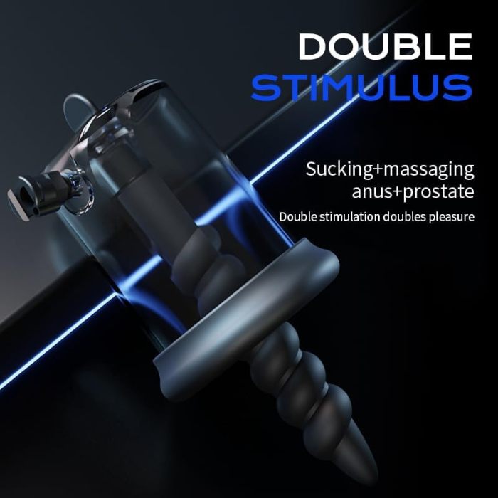 Electric Anal Pump Vibrator with 2 Silicone Anal Plugs Set