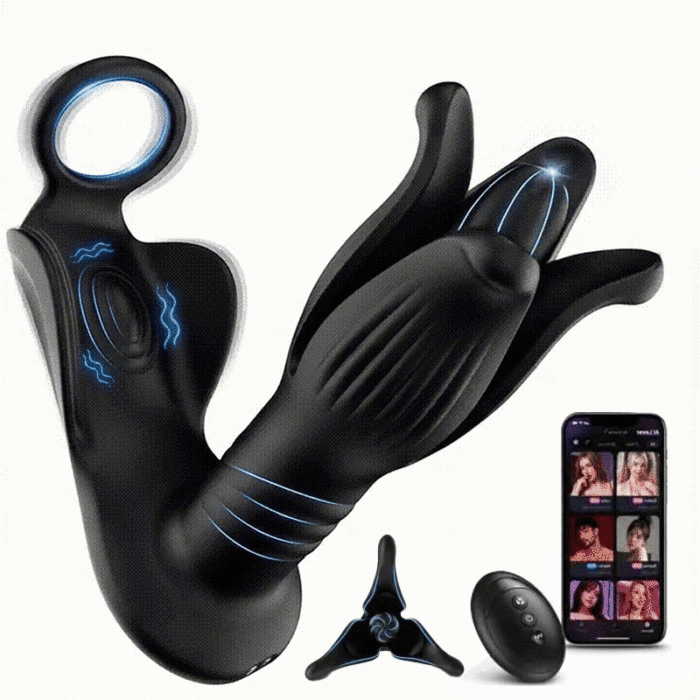 APP Control 9 Tension Shock Flapping Thrusting Vibrating Prostate Massager