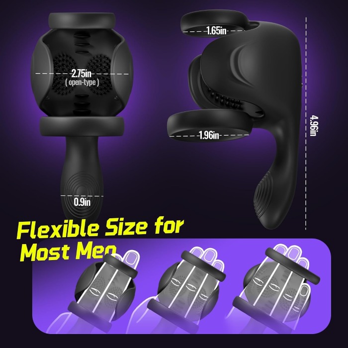 Hellofuntoys™ 10 Vibrating Stretchy Dual Penis Ring for Couples Play Enhanced Erection