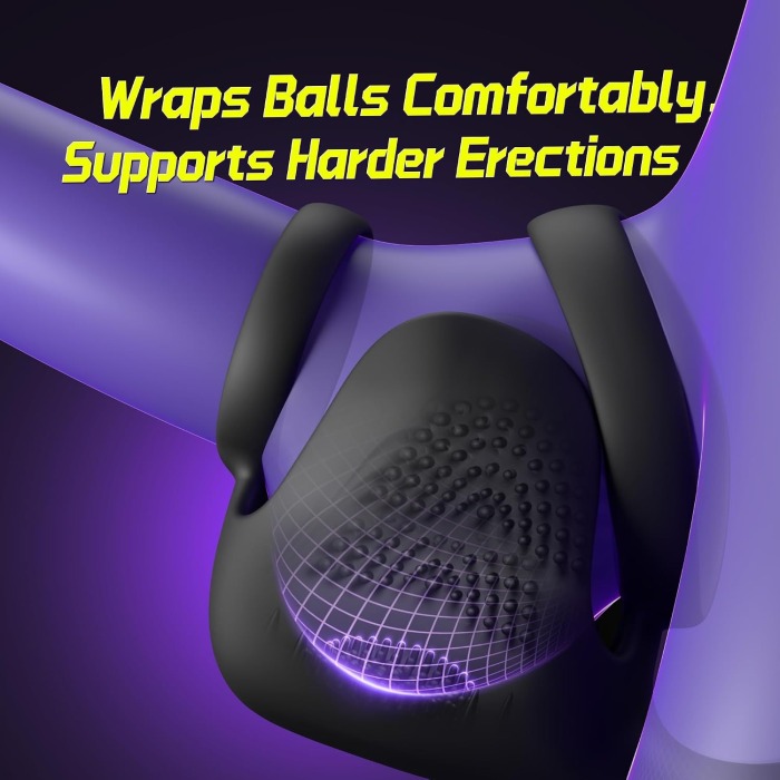Hellofuntoys™ 10 Vibrating Stretchy Dual Penis Ring for Couples Play Enhanced Erection