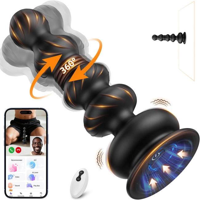 Hellofuntoys™ 10 Vibrating Thrusting Anal Plug Male Sex Toy Anal Trainer App S&M Whips