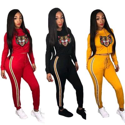 Leisure Sport Outfits Women Hoodie Skinny Pants F8175